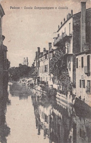 Cartolina - Padova - Canale Camposanpiero - Castello - 1917