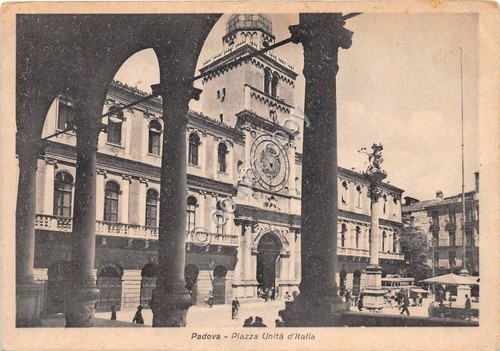 Cartolina - Padova Piazza Unità d'Italia animata 1942