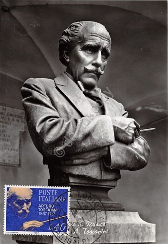 Cartolina - Parma - Monumento a Toscanini - timbro filatelico …