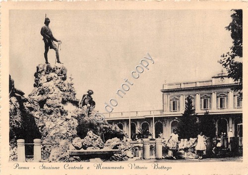 Cartolina - Parma Stazione Centrale Monumento a Bottego animata