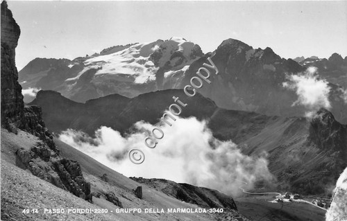 Cartolina - Passo Pordoi Gruppo Marmolada anni '50