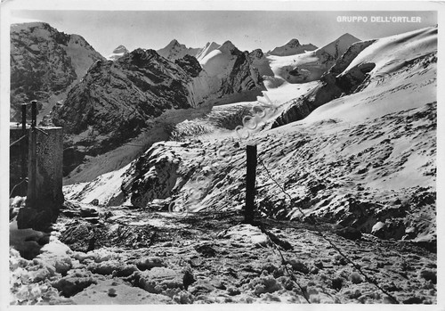 Cartolina - Passo Stelvio timbro Albergo Perego Gruppo Ortler scorcio …