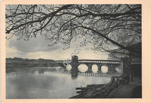 Cartolina - Pavia Fiume Ticino Ponte bombardato nel 1944