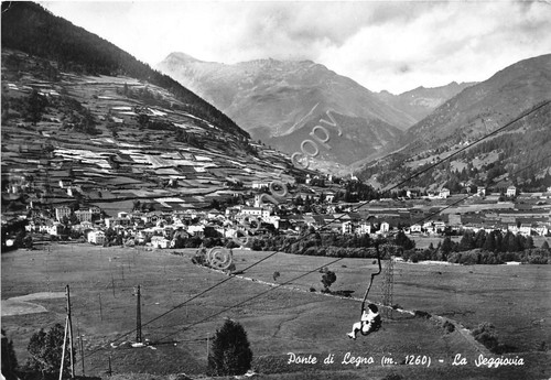 Cartolina - Ponte di Legno seggiovia 1957