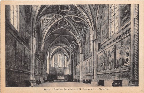 Cartolina - Postcard - Assisi Basilica S. Francesco Interno 1938 …