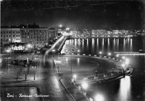 Cartolina - Postcard - Bari - Rotonda - Notturno - …