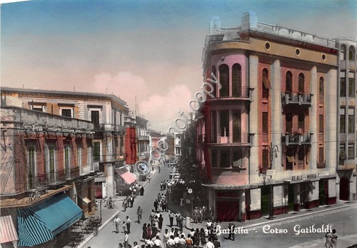 Cartolina - Postcard - Barletta - Corso Garibaldi - Animata …