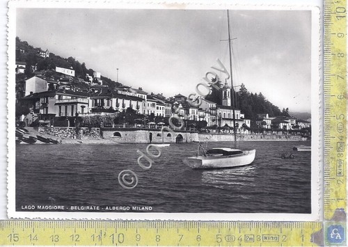 Cartolina - Postcard - Belgirate - Albergo Milano - 1957