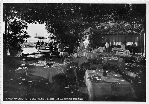 Cartolina - Postcard - Belgirate - Albergo Milano - Giardino …