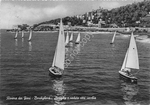 Cartolina - Postcard - Bordighera Arriglia e vista città vecchia …