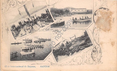Cartolina - Postcard - Brasil Santos vedutine Regate Club Lado …