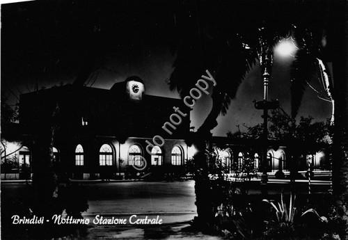 Cartolina - Postcard - Brindisi - Stazione Centrale - Notturno …
