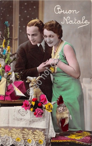 Cartolina - Postcard - Buon Natale - Innamorati - vestito …
