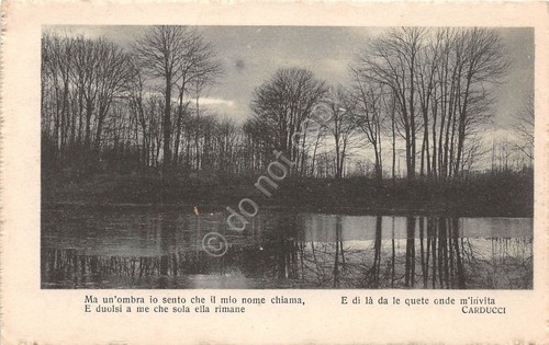 Cartolina - Postcard - campagna e fiume - Poesia Carducci …