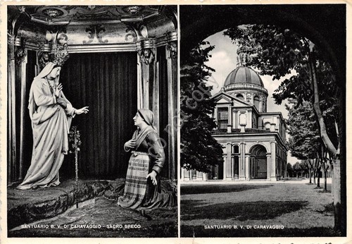 Cartolina - Postcard - Caravaggio - Santuario - 2 vedute …