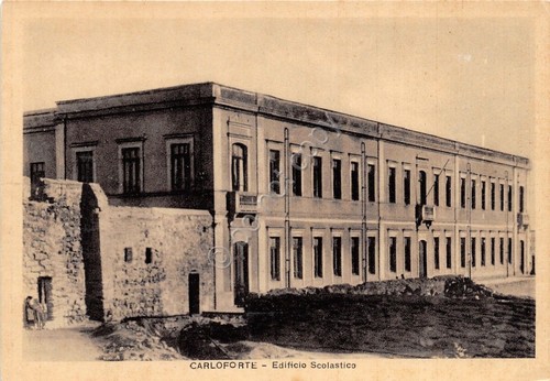 Cartolina - Postcard - Carloforte - Edificio Scolastico - anni …