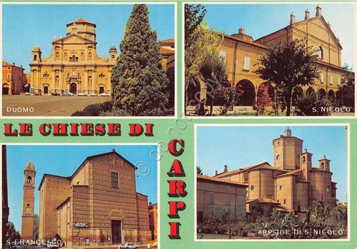 Cartolina - Postcard - Carpi - le Chiese - vedutine …