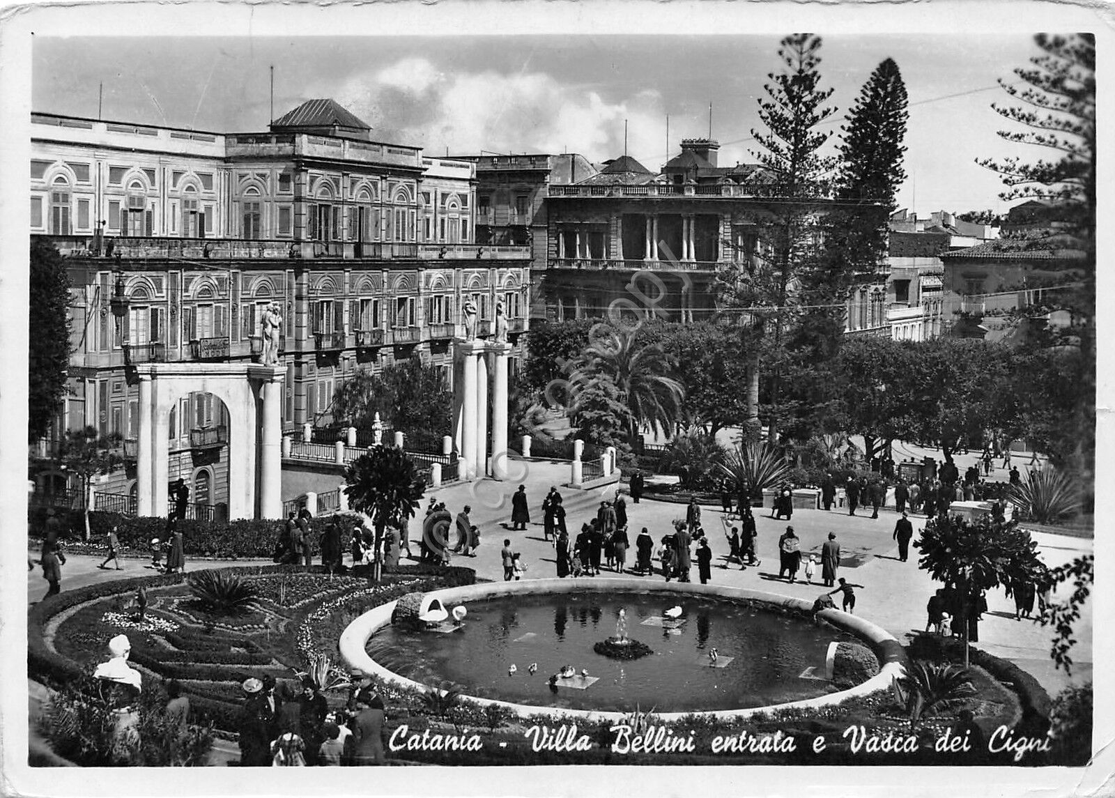 Cartolina - Postcard - Catania - Villa Bellini - animata …