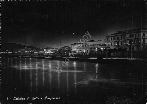 Cartolina - Postcard - Cattolica - Lungomare - Notturno - …