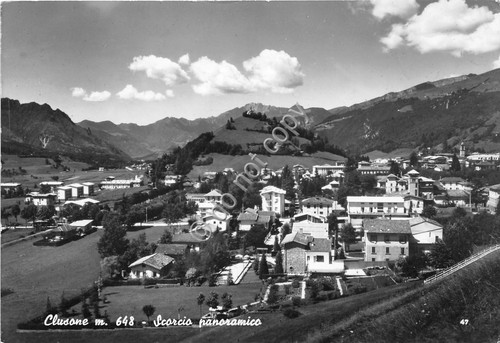 Cartolina - Postcard - Clusone Panorama 1968
