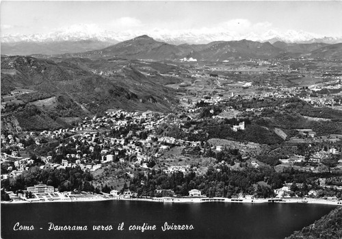 Cartolina - Postcard - Como panorama verso confine Svizzero 1959