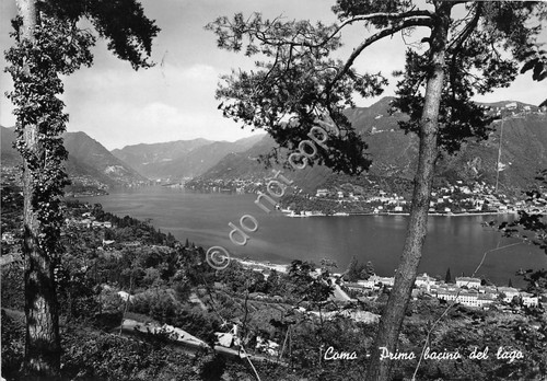 Cartolina - Postcard - Como primo bacino del lago 1955
