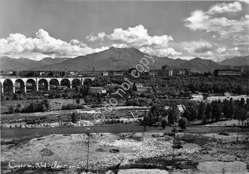 Cartolina - Postcard - Cuneo - panorama - 1958
