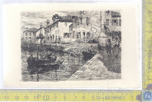 Cartolina - Postcard - disegnata b/n - Rio - barche