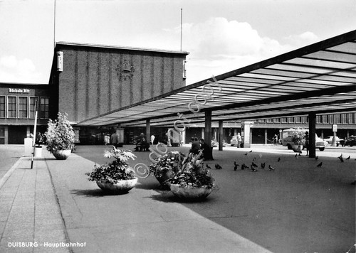 Cartolina - Postcard - Duisburg - Hauptbahnhof - anni '50