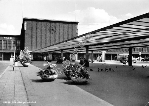 Cartolina - Postcard - Duisburg - Hauptbahnhof - anni '50