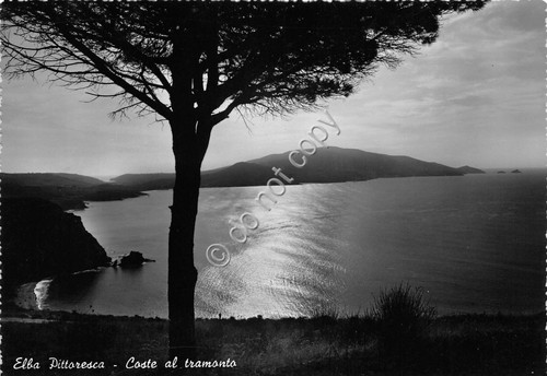 Cartolina - Postcard - Elba - Tramonto - anni '50