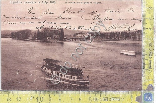 Cartolina - Postcard - Exposition universelle de Liege - battello …