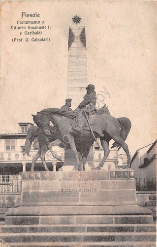 Cartolina - Postcard - Fiesole - Monumento a Vittorio Emanuele …