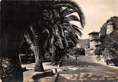 Cartolina - Postcard - Finale Ligure Via delle Palme animata …
