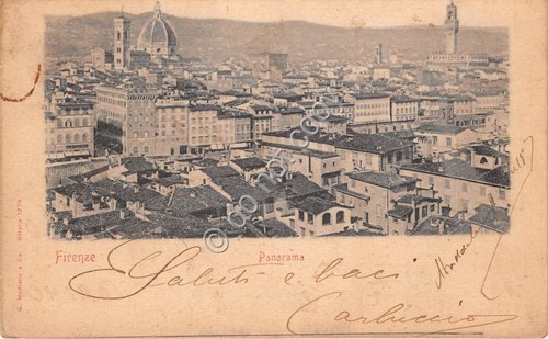 Cartolina - Postcard - Firenze panorama anni '10