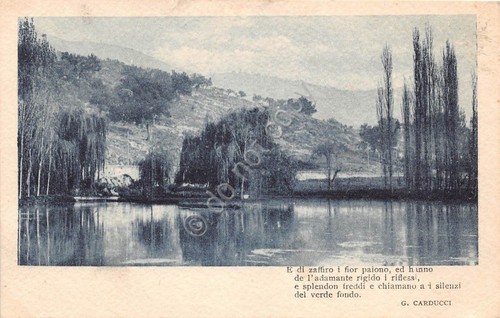 Cartolina - Postcard - fiume - Poesia Carducci - anni …
