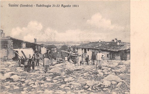 Cartolina - Postcard - Fusine - Nubifragio 1911 - animata …