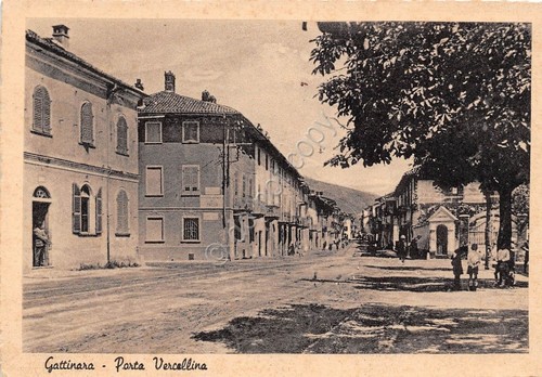 Cartolina - Postcard - Gattinara - Porta Vercellina - animata