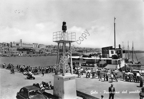 Cartolina - Postcard - Gela - Panorama dal pontile - …