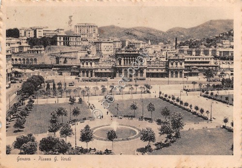 Cartolina - Postcard - Genova - Piazza Verdi dall'alto - …