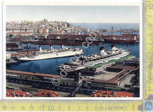 Cartolina - Postcard - Genova - Transatlantici in porto - …