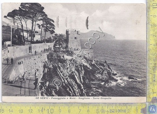Cartolina - Postcard - Genova Nervi - Passeggiata - Scogliera …