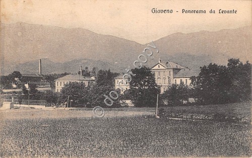 Cartolina - Postcard - Giaveno panorama da levante anni '10