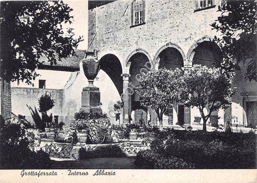 Cartolina - Postcard - Grottaferrata - Interno Abbazia - 1955