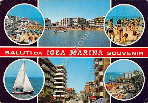 Cartolina - Postcard - Igea Marina - Vedutine - 1980