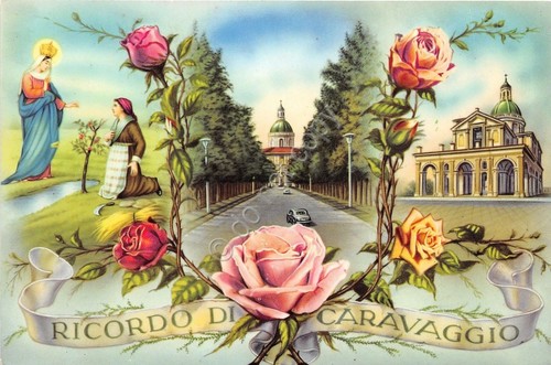 Cartolina - Postcard - Illlustrata - Ricordo di Caravaggio - …