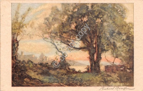 Cartolina - Postcard - Illustrata - albero con panorama sullo …