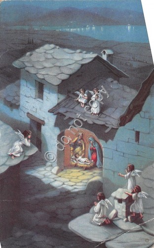Cartolina - Postcard - Illustrata - Angeli - Natività - …