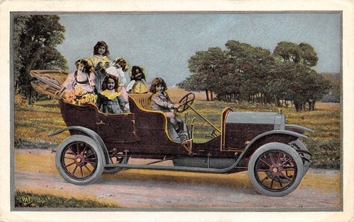 Cartolina - Postcard - Illustrata - auto d'epoca - con …