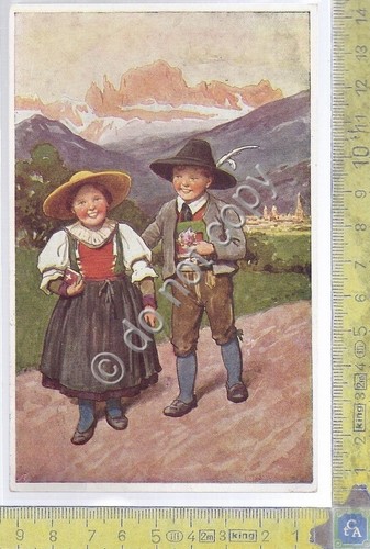 Cartolina - Postcard - Illustrata - Bimbi in costume - …